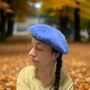 🟡Parkhurst Angora & Lambswool Vintage Blue Beret